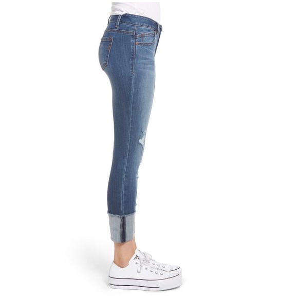 1822 Vintage Taylor Destructed RollCuff Crop Jeans - Picture 3 of 5